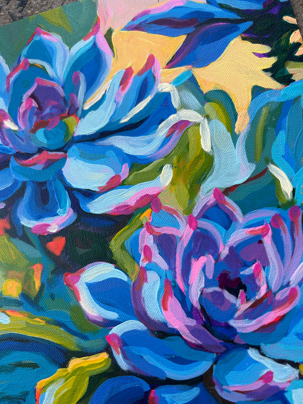 Rock Roses in Blue (pair of 2)