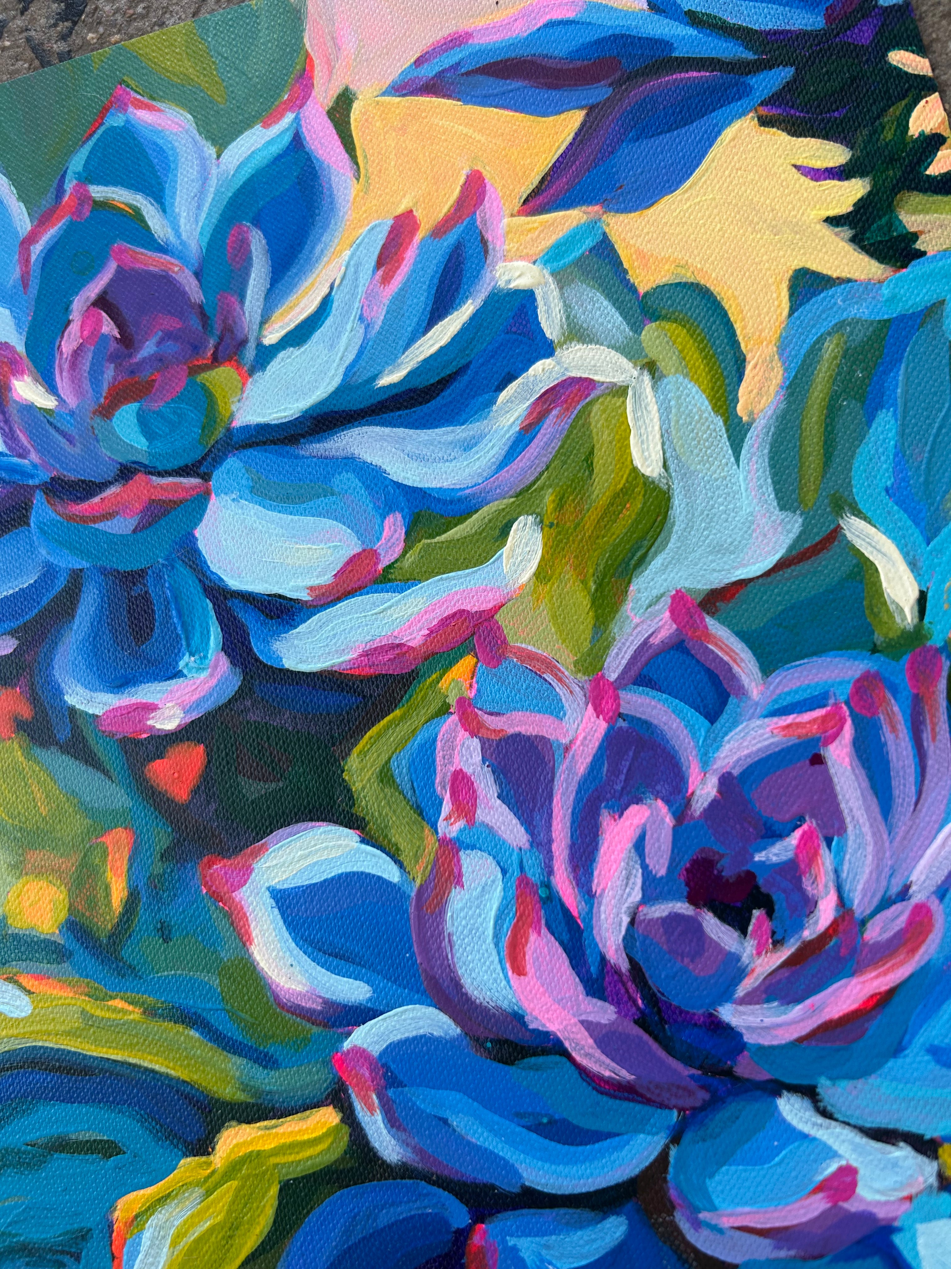 Rock Roses in Blue (pair of 2)