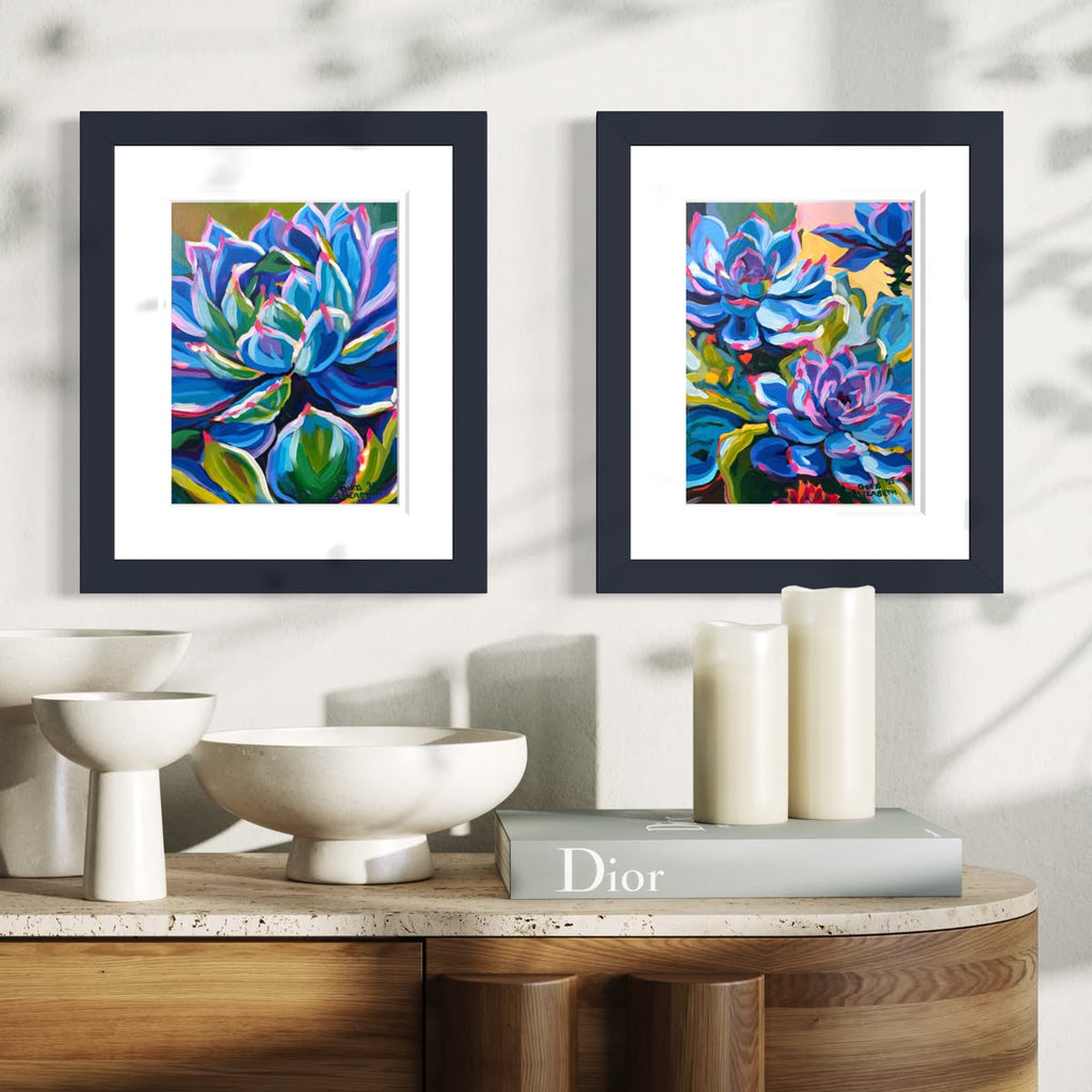 Succulents in Blue 1&2