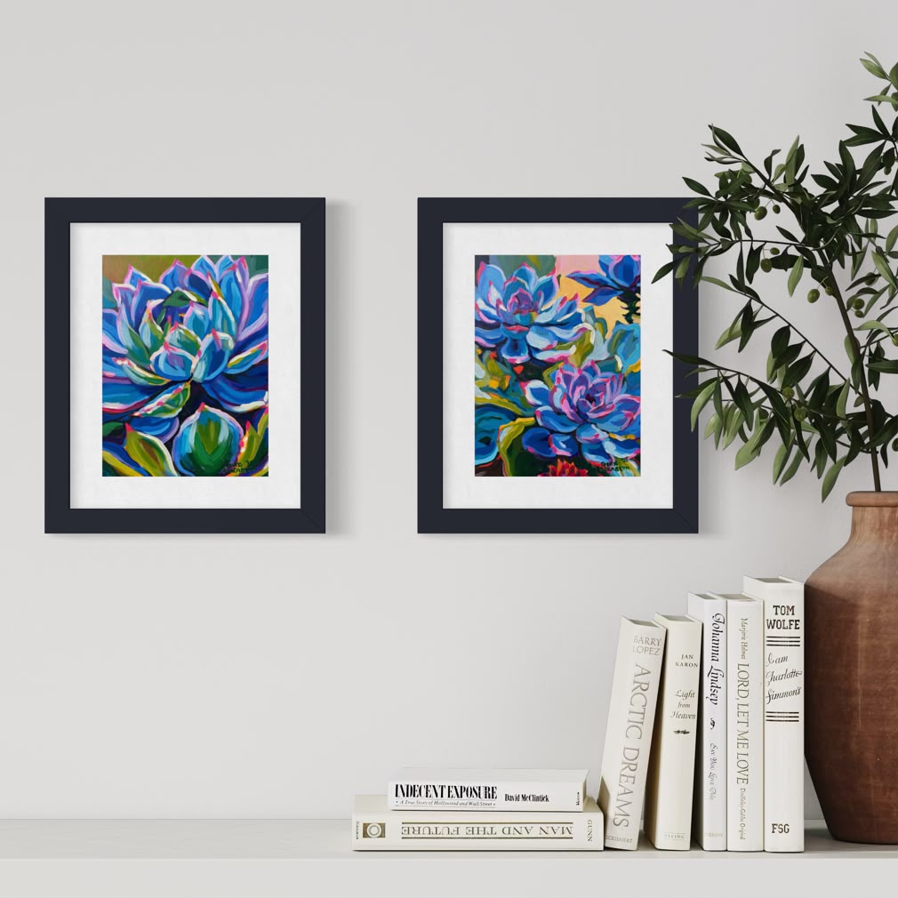 Succulents in Blue 1&2